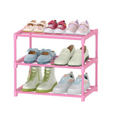 HITHIM 3-Tier Pink Shoe Racks for Women/Girls/Kids ' Closet, Small Shoe Storage for 5-7 Pairs, Lightweight Stackable Shoe Shelf