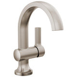 Delta Faucet Albion Single Hole Bathroom Faucet, Brushed Nickel Single Handle Bathroom Faucet, Bathroom Sink Faucet, Metal Push