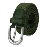 Niddleman WomenS MenS Unisex Stretchable Canvas Cotton Green Belt Free Size (Elastic Belt) Fit Upto 40 Waist Size (40)