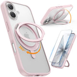 SURPHY Stand Case for iPhone 17 Case with Screen Protector (6.3 inch 2025), Compatible with MagSafe, 360 Rotatable Ring Kickstan