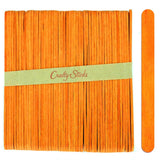 CraftySticks- 50 Pack 4.5 Inch Orange Popsicle Sticks, Wood Craft Sticks for Crafts, Learning and STEM Basics