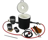 16KG Propane Melting Furnace Kits with Double Forge Burners, 16KG&6KG Crucibles, and Other Smelting Casting Tools, Home Foundry