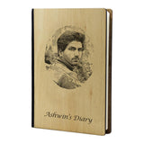 Laser Guru Customized Wooden Diary A5 Ruled Notebook. A Personal Journal For Your Memories With Your Name And Picture. Photo Dia
