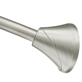 Moen Brushed Nickel 5Foot Adjustable Tension Single Curved Shower Curtain Rod for Bathroom Shower, CSR2172BN