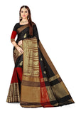 DHRUVI TRENDZ Cotton Silk Women Saree (DT-S2125-1_Black)