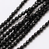 LiQunSweet 130 Pcs 3mm Natural Black Onyx Beads Strands Faceted Round Small Loose Crystal Gemstone Bead Spacer for DIY Handmade