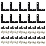 BLCCLOY 10 Sets 2020 Series Aluminum Extrusion Profile L Brackets Black Right Angle Joint Plate with M5 T Slot Nuts and Bolts Ha