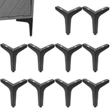 Biugaaufai 6 Inch Black Metal Furniture Legs, Set of 10, Replacement Triangle Couch Legs with Screw, Metal Triangle Dresser Legs