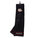 Team Golf NCAA Gonzaga Bulldogs Embroidered Golf Towel Embroidered Golf Towel, Checkered Scrubber Design, Embroidered Logo