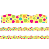 Borders/Trims, Magnetic, Scallop Cut, Colorful Dot Theme, 24' per Pack, 2 Packs