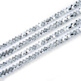 200pcs Czech Faceted Flat Bicone Rondelle Crystal Glass Beads 6x4mm Small Saucer Spacer Crystal Silver Shade #5305 for DIY Craft