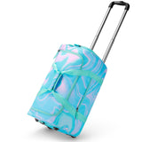 Choco Mocha Girls Teal Suitcase with Wheels Kids Rolling Duffle Bag for Camping Teen Girls Luggage Bag for Travel, 22inch