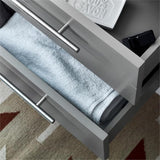 Fresca Lucera 30 Gray Modern Wall Hung Bathroom Vanity With Quartz Countertop, Ceramic Undermount Sink And 24 Medicine Cabin