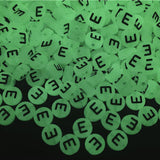 200PCS Letter Beads Glow in The Dark 4x7mm Acrylic Alphabet Vowel Letter E Beads for Jewelry Making Bracelet