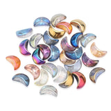 100Pcs Moon Glass Beads for Jewelry Making, Crystal Moon Charms for Bracelet Making, Moon Necklace, Witchy Charms, DIY Crafts an