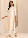 Libas Women'S Cotton Ethnic Motifs Straight Kurta (37240 White White L