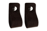 Brute Strength - Black Leather Drawer Pulls - 2 Pack - 4-15/16 x 1 Inch - Modern, Minimalist Style - Easy to Install - Ambidextr