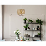 Living District Elise 4-Light Transitional Metal Pendant In Brass Finish