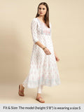 Rangita Anarkali Women'S Cotton Kurti, Off White 1, Medium