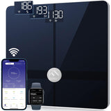 FITINDEX Wi-Fi Scale for Body Weight, Smart Scale with BMI, Body Fat, Muscle Mass, Digital, Bluetooth, Bathroom,13 Body Composit