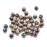 AD Beads Natural Gemstone 8mm Round Loose Beads Big Hole 2.5mm Sized 40pcs (Bloodstone)