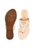 Shoetopia Embroidered Ethnic Cream Kolhapuri Flats For Women & Girls /Uk3,Cream,3,B0BV6XFXJP