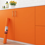 Decotalk Deep Carrot Orange Wallpaper Peel and Stick Deep Orange Wall Paper 17.7x120 Inch Solid Color Contact Paper for Cabinets
