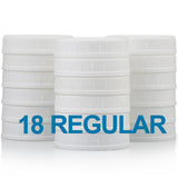 18 Pack REGULAR MOUTH Mason Jar Lids for Compatible with Ball, Kerr Regualr Mouth Jars - Plastic Storage Caps for Mason Jars, Ca