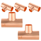 (Pack of 5) EFIELD 1 X 1 X 1/2 C X CX C Copper Redcuing Tee, LF Copper Plumbing Fittings with Sweat Solder Connection (1x1x1/2)