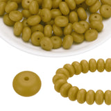 HARFINGTON 110Pcs Silicone Beads 14mm Lentil Rubber Focal Beads Bulk for Pens Keychain Bracelet Necklace DIY Crafts Making, Oliv