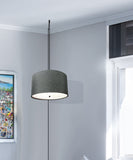 18"W 2 Light Swag Plug-In Pendant Granite Gray with Diffuser Black Cord