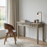 54 Gray Solid Wood Writing Desk With Two Drawers