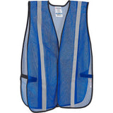 Global Industrial™ Hi-Vis Safety Vest 1 Reflective Strips Mesh Blue One Size