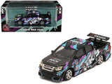 Isuzu DMax Lowrider Pickup Truck RHD (Right Hand Drive) HKS Black with Graphics Thailand Diecast Expo 2025 1/64 Diecast Mod