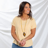 Mayan Pyramid Beaded Pendant Necklace