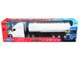 Freightliner Cascadia Oil Tanker Plain White Transporter Series 1/64 Diecast Model by Welly
