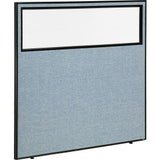 Interion® Office Partition Panel With Partial Window 60-1/4W X 60H Blue