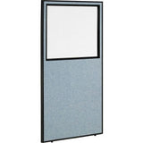 Interion® Office Partition Panel With Partial Window 24-1/4W X 96H Blue