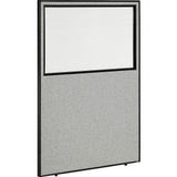 Interion® Office Partition Panel With Partial Window 48-1/4W X 96H Gray