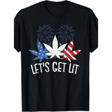 Star-Spangled Stoner 4th of July T-Shirt โ Funny Weed Leaf Patriotic Independence Day Graphic Tee