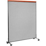 Interion® Mobile Deluxe Office Partition Panel 60-1/4W X 100-1/2H Gray
