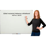 Global Industrial™ Melamine Dry Erase Whiteboard - 48W X 36H - Double Sided