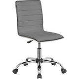 Interion® Antimicrobial Armless Synthetic Leather Chair Gray