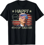 250th Anniversary Funny Joe Biden 4th of July T-Shirt – Happy 4th Of Easter Retro US Flag Unisex Graphic Tee