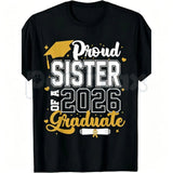 Class of 2026 Graduate "Proud Mom" T-Shirt – Senior 2025-2026 Graduation Design, Premium 100% Cotton Unisex Milestone Top, Soft Lived-In Heavyweight High School & College Fan Shirt, Made in USA