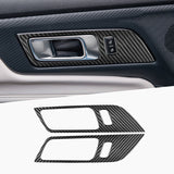JSD Dry Carbon Fiber Inside Door Handle Panel Covers for Mustang 2024-2025,Gloss