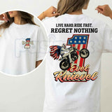 Daredevil Legend Evel Knievel Tee โ Live Hard Ride Fast T-Shirt, American Rider Unisex Cotton Shirt, Cool Biker Gift