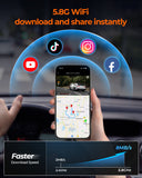 M4 2ch Mirror Dash Cam with 4K Front and 2.5K Rear Cameras, 12"IPS Touchscreen
