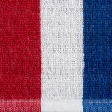 J&M Red, White And Blue Stripe Lounge Chair Beach Towel With Top Fitted Pocket 26X82