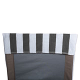 J&M Gray Stripe Lounge Chair Beach Towel With Top Fitted Pocket 26X82